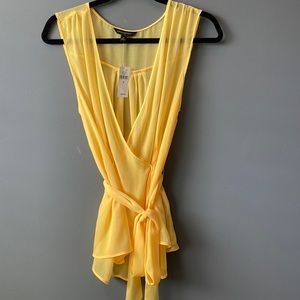 NWT, Banana Republic sheer yellow top with tie